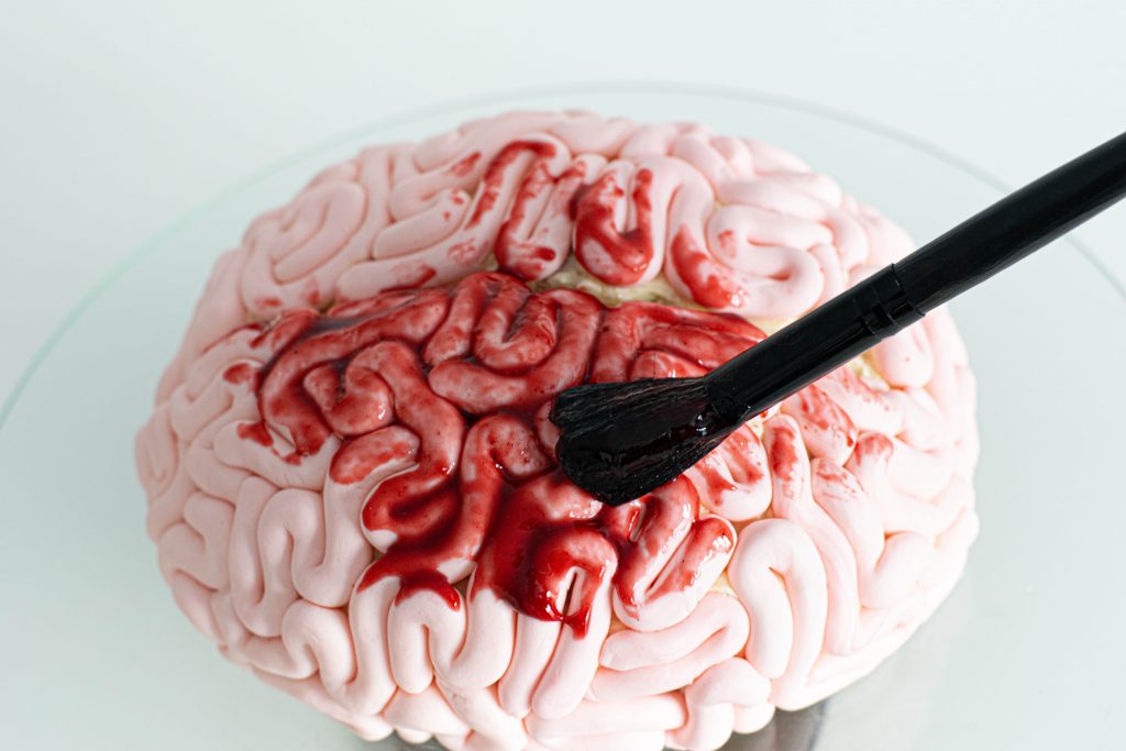 Halloween Pumpkin Cake - Brains