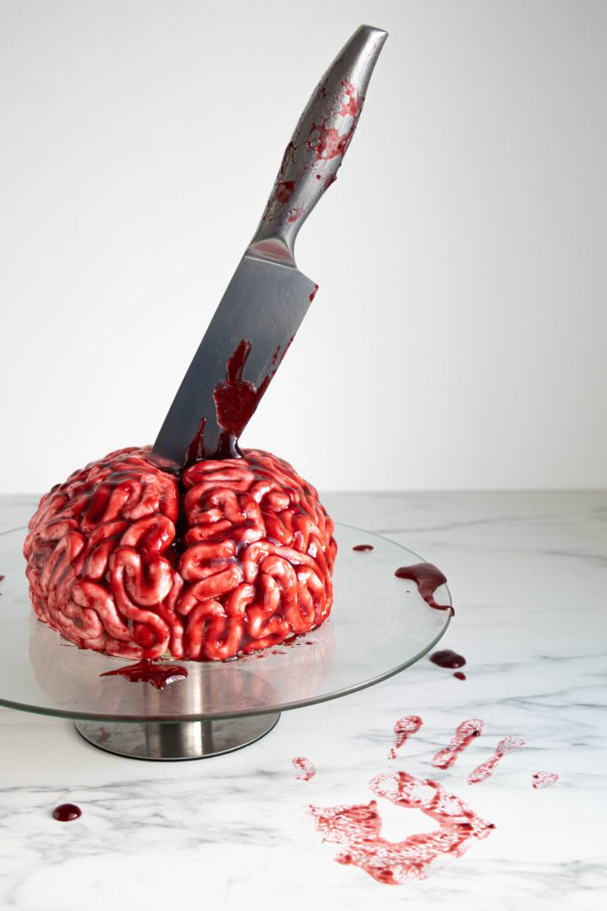 Halloween Pumpkin Cake - Brains