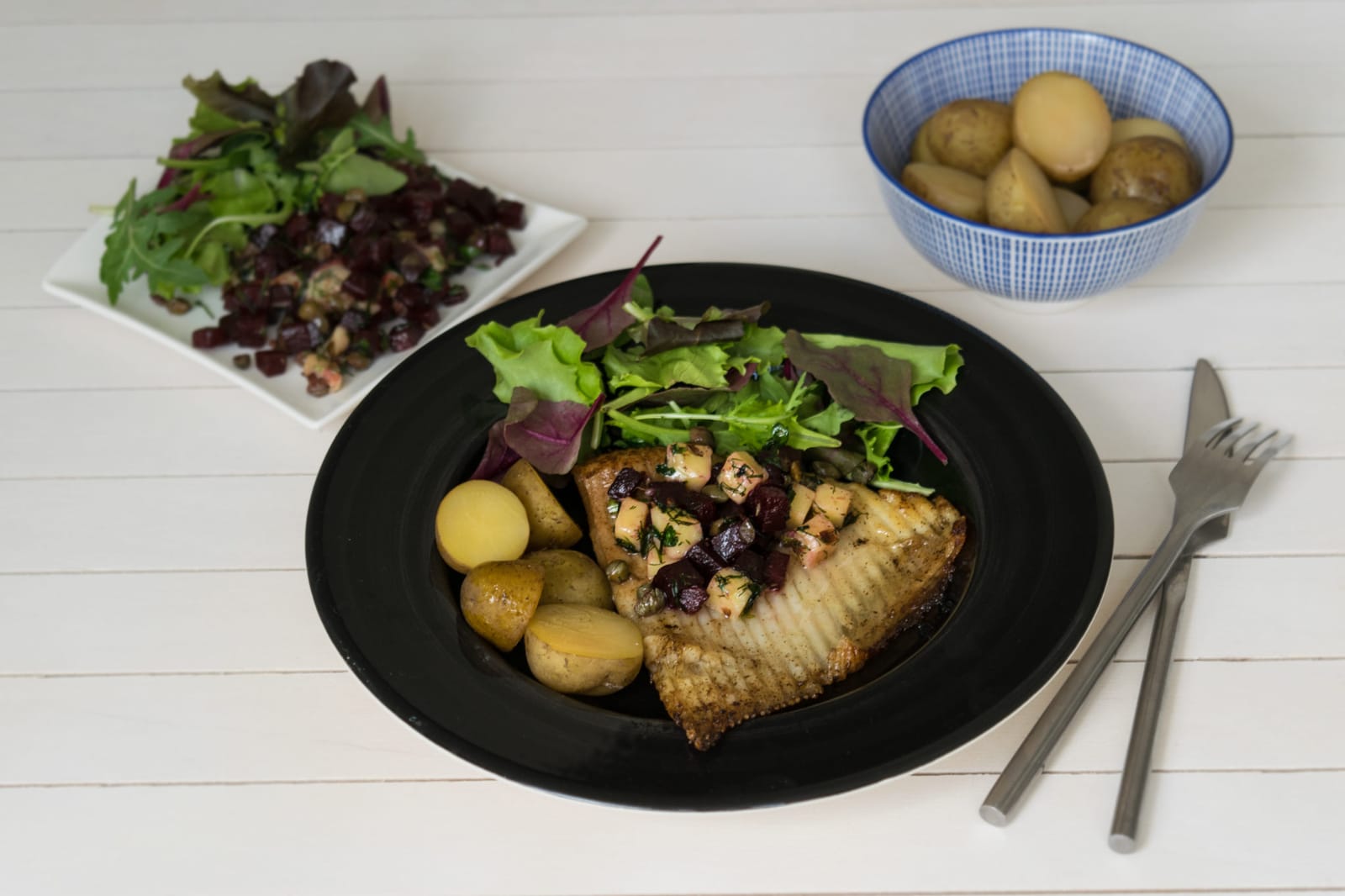 Pan-Fried Skate Wings with Beetroot and Parmesan 🐡🧀